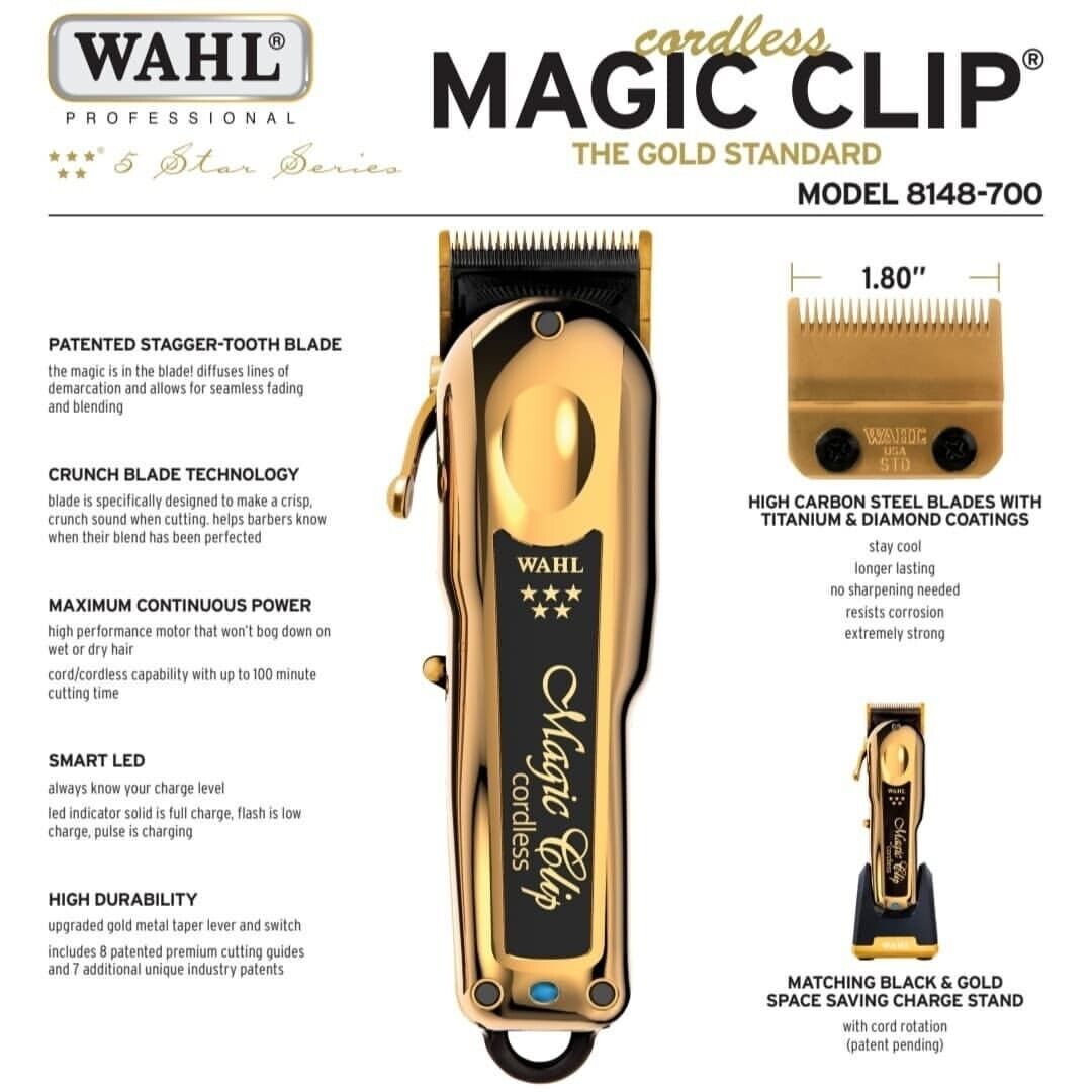 8148 Magic Clip Professional 5 Star Limited Gold Cordless Hair