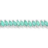 6.82 Carat Genuine Zambian Emerald .925 Sterling Silver Bracelet