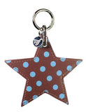 Polka Dot Star Charm | Brown and Blue