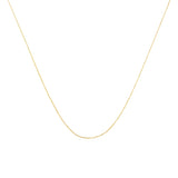 Solid 10K Yellow Gold 0.5mm Slim and Dainty Unisex 18" Rope Chain Necklace