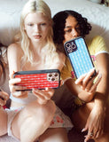 Gingham Hearts | Blue iPhone Case