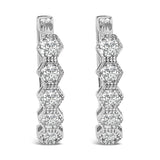 14K Gold 1/2 Cttw Diamond Earring Zig-Zagging Geometric Hoop Earrings (G-H Color, SI1-SI2)