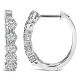 14K Gold 1/2 Cttw Diamond Earring Zig-Zagging Geometric Hoop Earrings (G-H Color, SI1-SI2)
