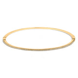 14K Yellow Gold 1/3 Cttw Diamond Half Eternity Bangle Bracelet (I-J Color, I2-I3 Clarity) - 7.75" Inches