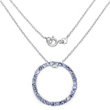 3.00 Carat Genuine Tanzanite .925 Sterling Silver Pendant