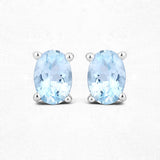 0.72 Carat Genuine Aquamarine .925 Sterling Silver Earrings