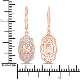 1.04 Carat Genuine Morganite and White Topaz .925 Sterling Silver Earrings