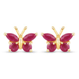0.63 Carat Genuine Ruby .925 Sterling Silver Earrings