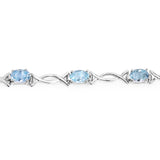 5.10 Carat Genuine Blue Topaz .925 Sterling Silver Bracelet