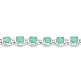 3.78 Carat Genuine Emerald .925 Sterling Silver Bracelet