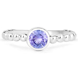 0.47 Carat Genuine Tanzanite .925 Sterling Silver Ring