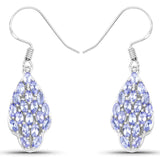 3.04 Carat Genuine Tanzanite .925 Sterling Silver Earrings