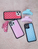 Gingham Hearts | Pink iPhone Case