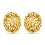 18K Yellow Gold Plated 4.06 Carat Genuine Citrine .925 Sterling Silver Earrings