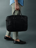 Texas Black Leather Briefcase