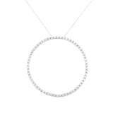 .925 Sterling Silver 5.0 Cttw Prong Set Round-cut Diamond Open Circle Hoop 18" Pendant Necklace (I-J Color, I2-I3 Clarity)