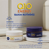 Nivea Q10 Energy Night Cream with Vitamin C - Anti-Aging, Moisturizing Night Care for All Skin Types