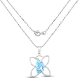 10.58 Carat Genuine Swiss Blue Topaz .925 Sterling Silver Pendant