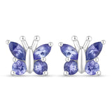 0.96 Carat Genuine Tanzanite .925 Sterling Silver Earrings