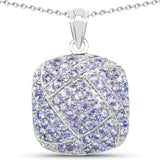 2.73 Carat Genuine Tanzanite .925 Sterling Silver Pendant