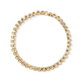 14K Yellow Gold 5.0 Cttw Invisible Set Princess-cut Diamond Buckle Link Tennis Bracelet (H-I Color, SI2-I1 Clarity) - Size 7.25"