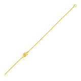 14k Yellow Gold Chain Bracelet with Polished Knot