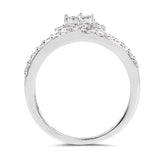 0.54 Carat Genuine White Diamond 14K White Gold Ring (G-H Color, SI1-SI2 Clarity)