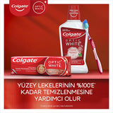 Colgate Optic White Whitening Toothpaste for Coffee & Tea Drinkers, Smokers - Gentle on Enamel, 2.54 fl oz