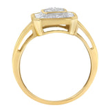 10K Yellow Gold Diamond Cocktail Ring (1/2 Cttw, I-J Color, SI2-I1 Clarity) - Size 6