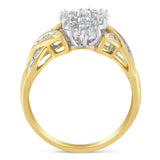 10K Yellow Gold Round And Baguette-Cut Diamond Ring (1/2 Cttw, H-I Color, I1-I2 Clarity) - Size 6