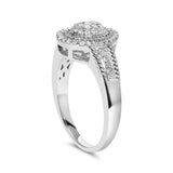 .925 Sterling Silver 1/3 Cttw Pave Set Round-Cut Diamond Braided Halo Cocktail Ring (I-J Color, I2-I3 Clarity) - Size 7