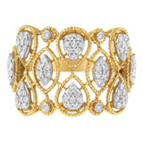 14K Yellow Gold Diamond Art Deco Ring (1/2 Cttw, H-I Color, I1 Clarity) - Size 7