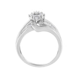 10K White Gold 1/2 cttw Diamond Cluster Ring (H-I Clarity, I2-I3 Color) - Size 6