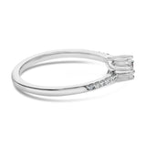 10K White Gold 1/4 Cttw Two-Stone Diamond Bypass Engagement Ring