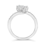 10K White Gold 1/4 Cttw Two-Stone Diamond Bypass Engagement Ring