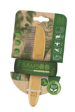 M-Pets Bamboo Grooming Comb with 16 Stainless Steel Teeth 21.5cm