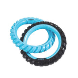 M-Pets Ring King Double Dog Toy Durable Dual Ring Blue & Black