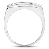 1.26 Carat Genuine Pink Sapphire and White Sapphire .925 Sterling Silver Ring