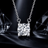 925 Sterling Silver 0.65 Carat Moissanite Necklace for Women