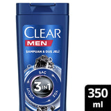 Clear Men 3-in-1 Charcoal Shampoo & Shower Gel: Deep Clean, Fight Dandruff, & Simplify Your Routine - 11.83 fl oz
