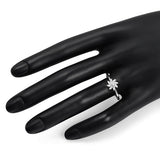 0.18 Carat Genuine White Diamond 14K White Gold Ring (E-F-G Color, SI Clarity)