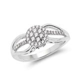 0.25 Carat Genuine White Diamond 14K White Gold Ring (E-F Color, SI Clarity)