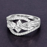 0.72 Carat Genuine White Diamond 14K White Gold Ring (E-F-G Color, VS-SI Clarity)