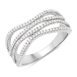 0.46 Carat Genuine White Diamond 14K White Gold Ring (F-G Color, SI Clarity)
