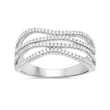0.46 Carat Genuine White Diamond 14K White Gold Ring (F-G Color, SI Clarity)