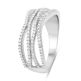 0.46 Carat Genuine White Diamond 14K White Gold Ring (F-G Color, SI Clarity)