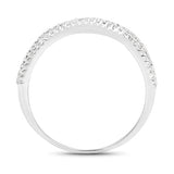 0.46 Carat Genuine White Diamond 14K White Gold Ring (F-G Color, SI Clarity)