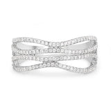 0.46 Carat Genuine White Diamond 14K White Gold Ring (F-G Color, SI Clarity)