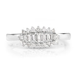0.37 Carat Genuine White Diamond 14K White Gold Ring (E-F Color, VS-SI Clarity)