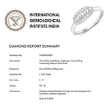 0.37 Carat Genuine White Diamond 14K White Gold Ring (E-F Color, VS-SI Clarity)
